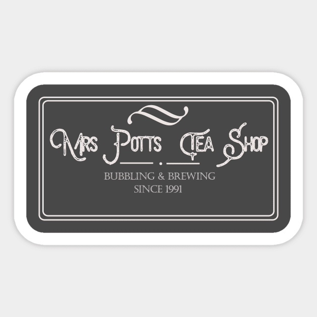 Mrs. Potts' Tea Shop Sticker by itsajillyholiday